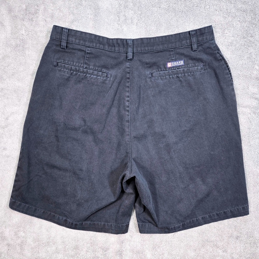 Chaps Ralph Lauren Chino Shorts‎ Mens 36 Navy Blue Good Cotton Flat Front 70901M - Picture 16 of 16